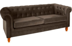 Collection Chesterfield Large Fabric Sofa - Chocolate